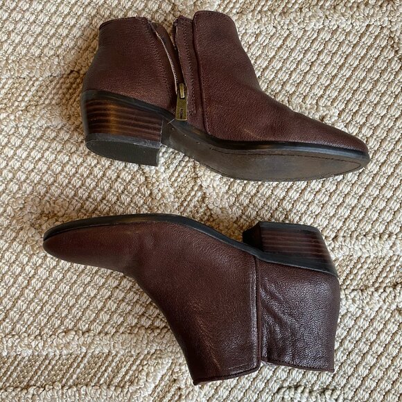 Sam Edelman Petty Real Brown Leather Ankle Boots 7.5 – Classic Chelsea Boot Styl - Picture 1 of 8